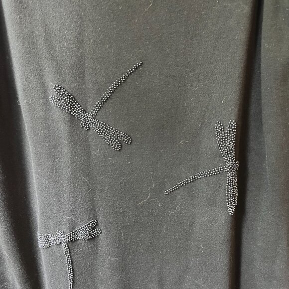 Richard and Company Womens Black Sleeveless Dress and Jacket with Dragonflies M - Picture 4 of 8